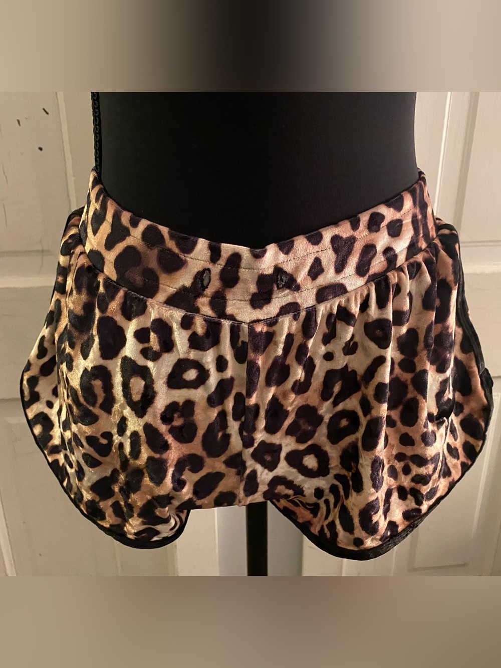 PINK Victoria's Secret Leopard Satin Sleep Shorts